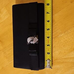Elegant Black Clutch with Rhinestone Accent